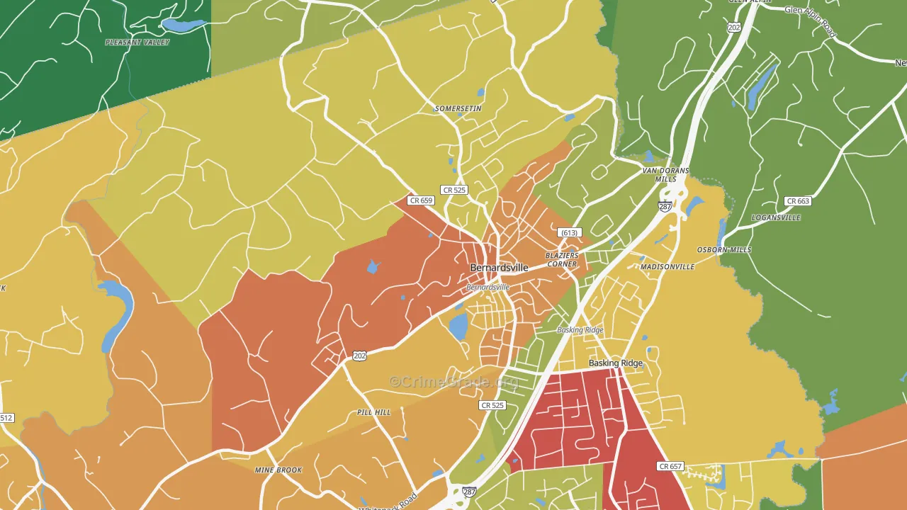 07924, NJ Map of Drug-Related Crime Rates