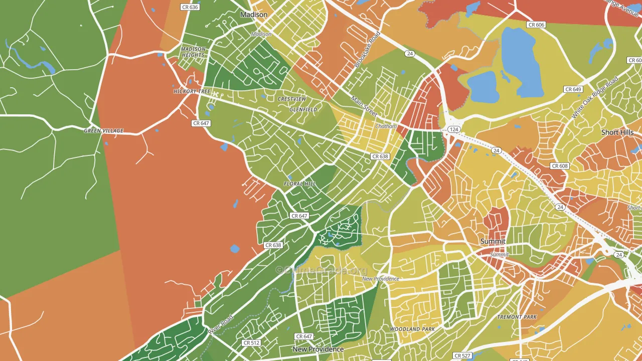 07928, NJ Map of Drug-Related Crime Rates