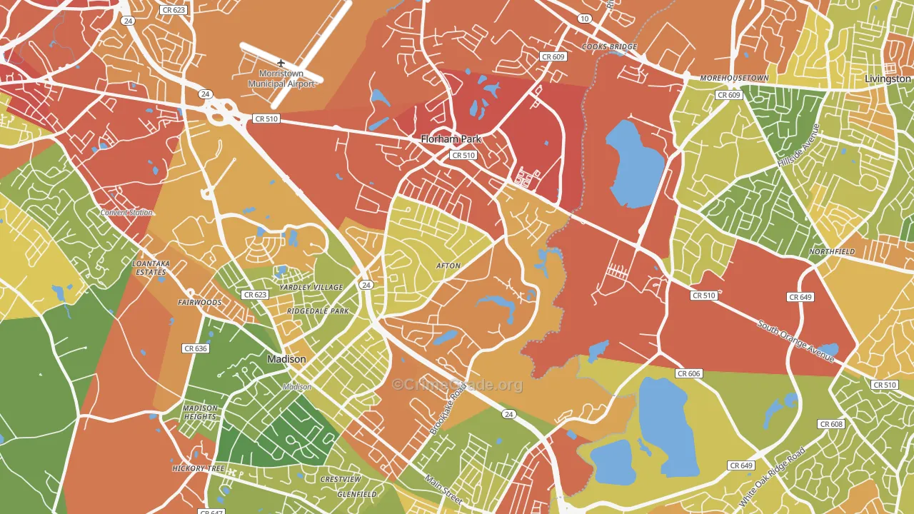 07932, NJ Map of Drug-Related Crime Rates