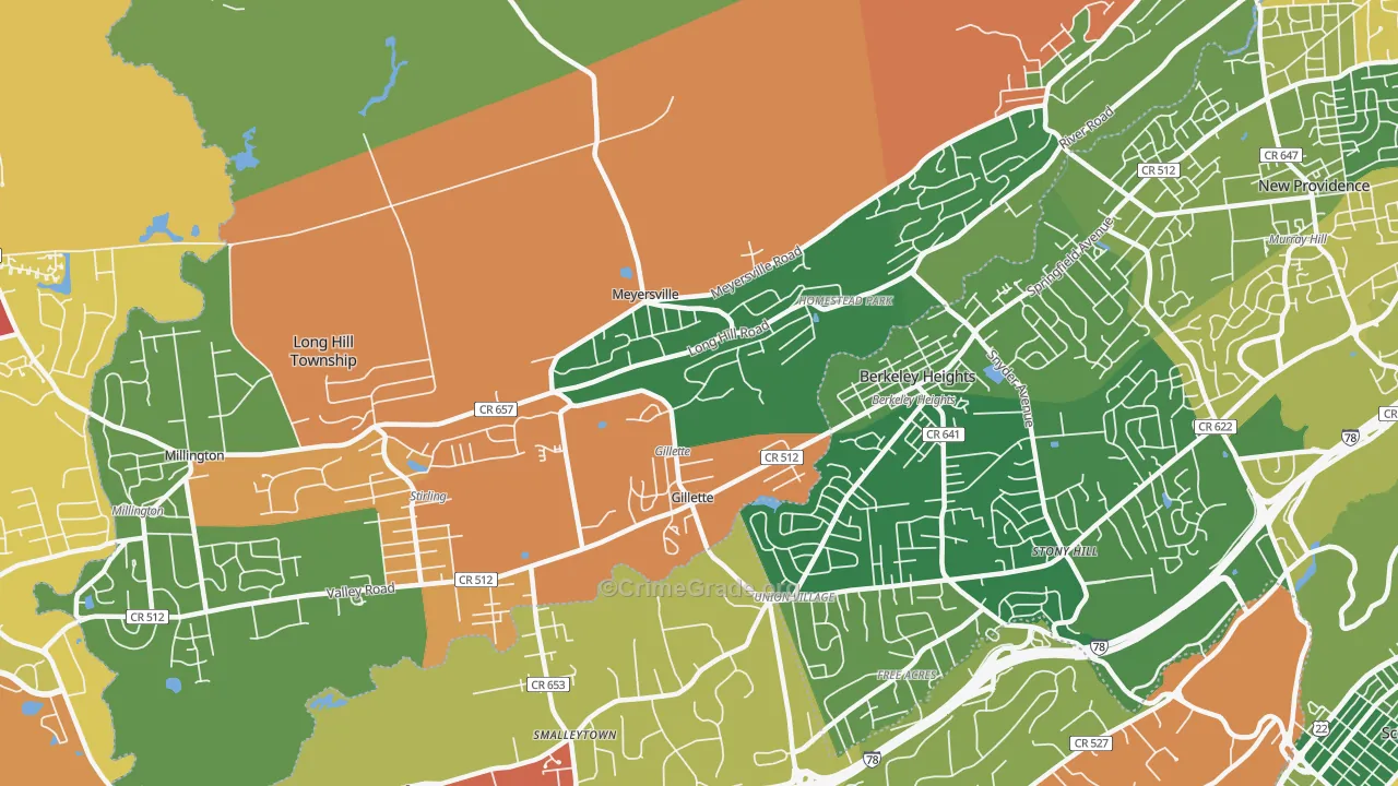 07933, NJ Map of Drug-Related Crime Rates