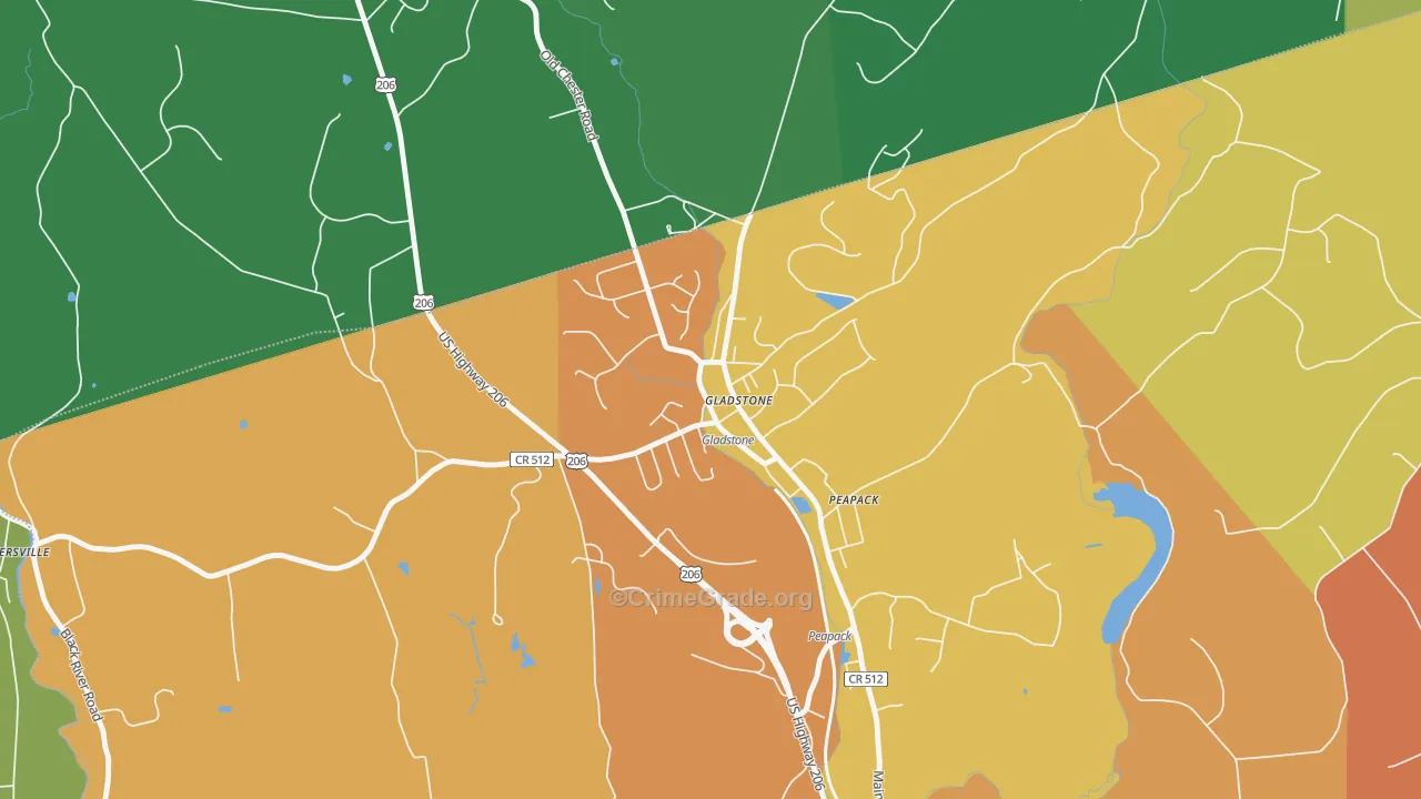 07934, NJ Map of Drug-Related Crime Rates