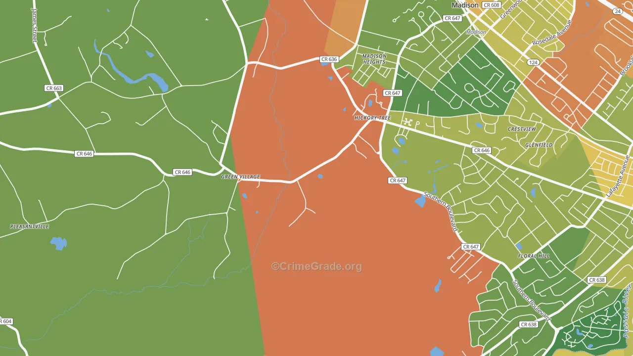 07935, NJ Map of Drug-Related Crime Rates