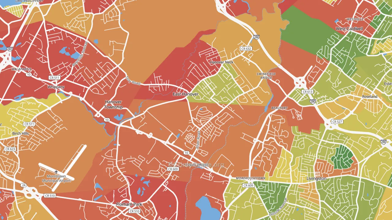 07936, NJ Map of Drug-Related Crime Rates