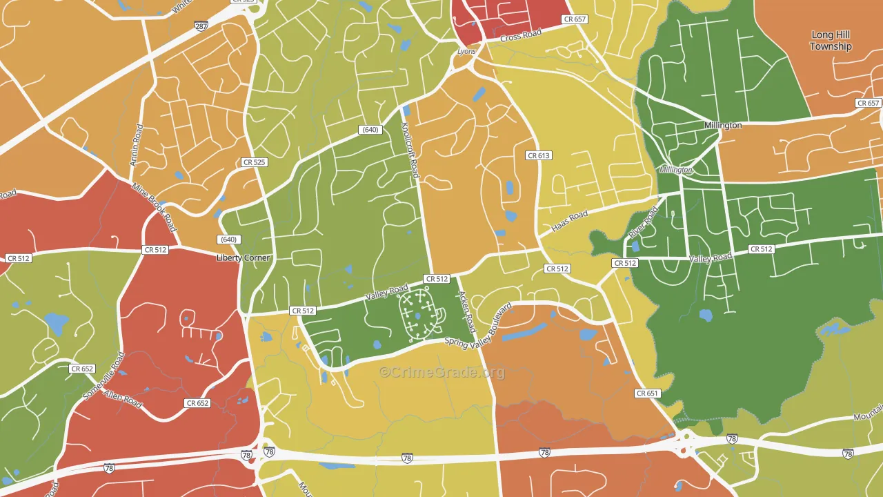 07939, NJ Map of Drug-Related Crime Rates