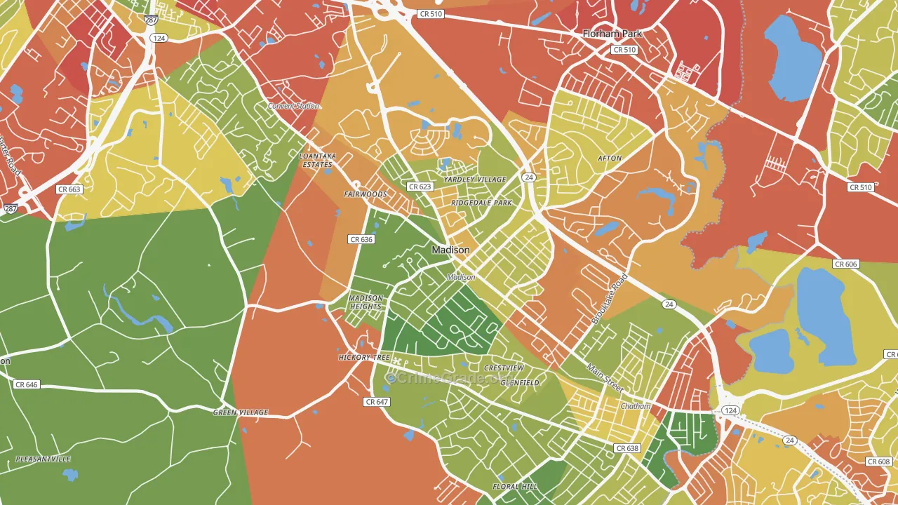 07940, NJ Map of Drug-Related Crime Rates