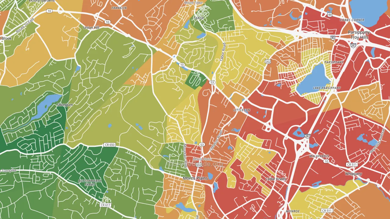 07950, NJ Map of Drug-Related Crime Rates