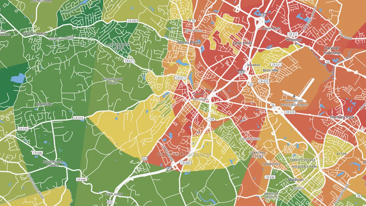 07960, NJ Map of Drug-Related Crime Rates