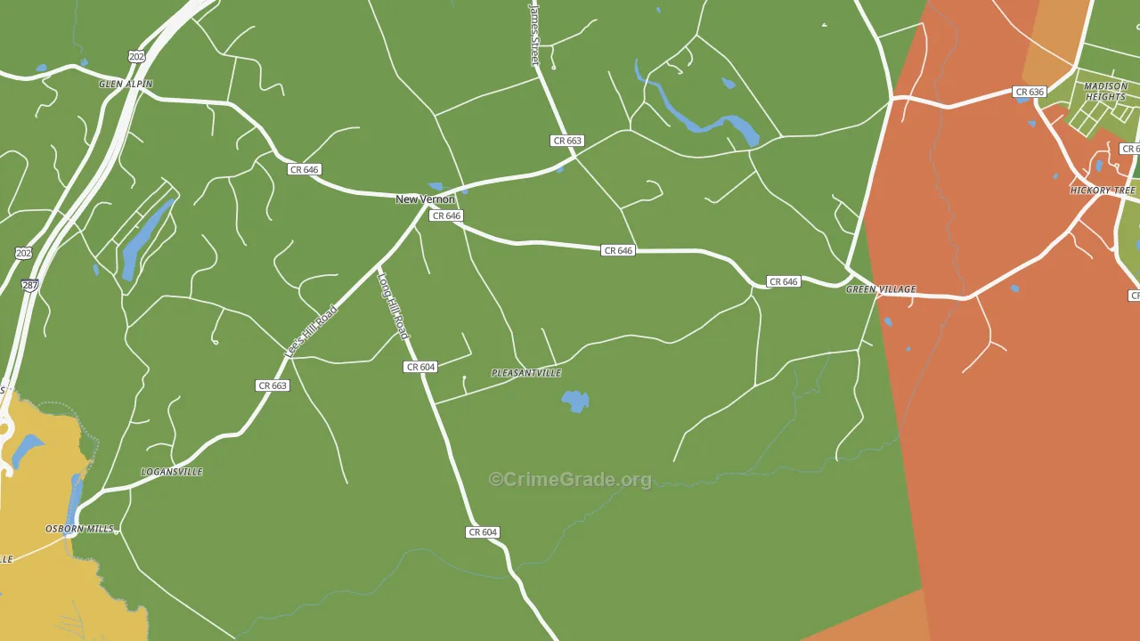 07976, NJ Map of Drug-Related Crime Rates