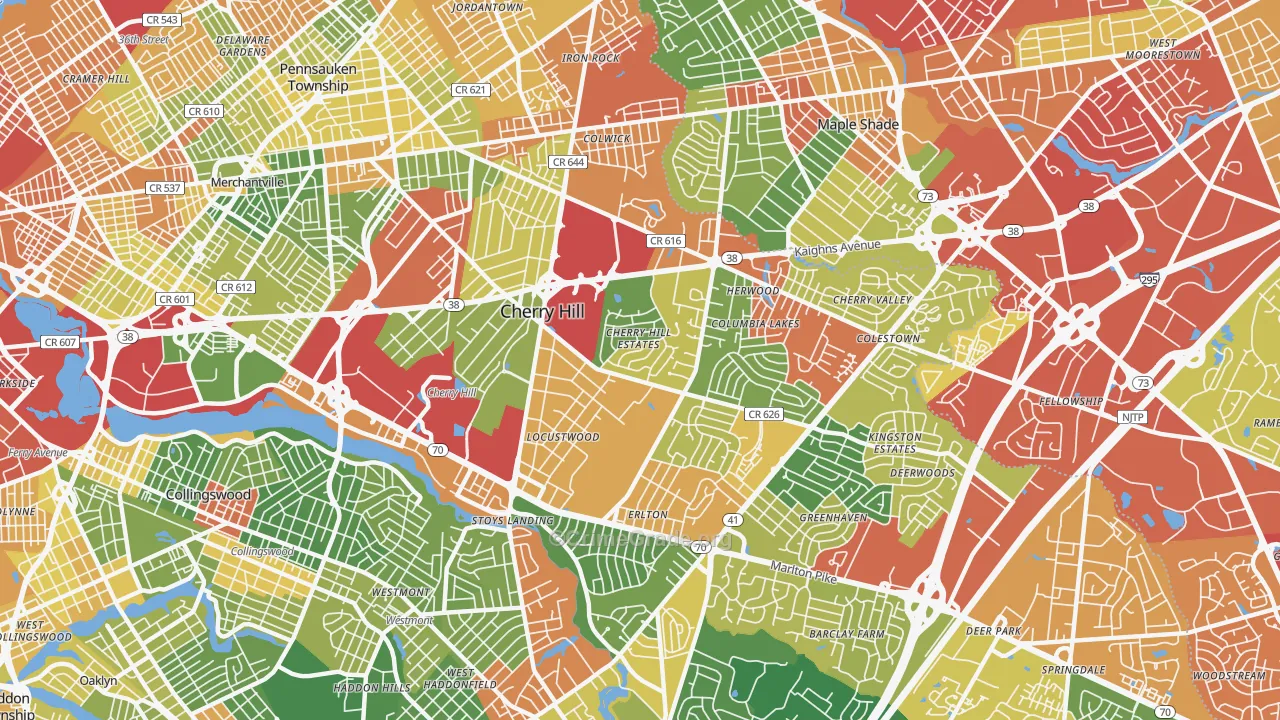 08002, NJ Map of Drug-Related Crime Rates
