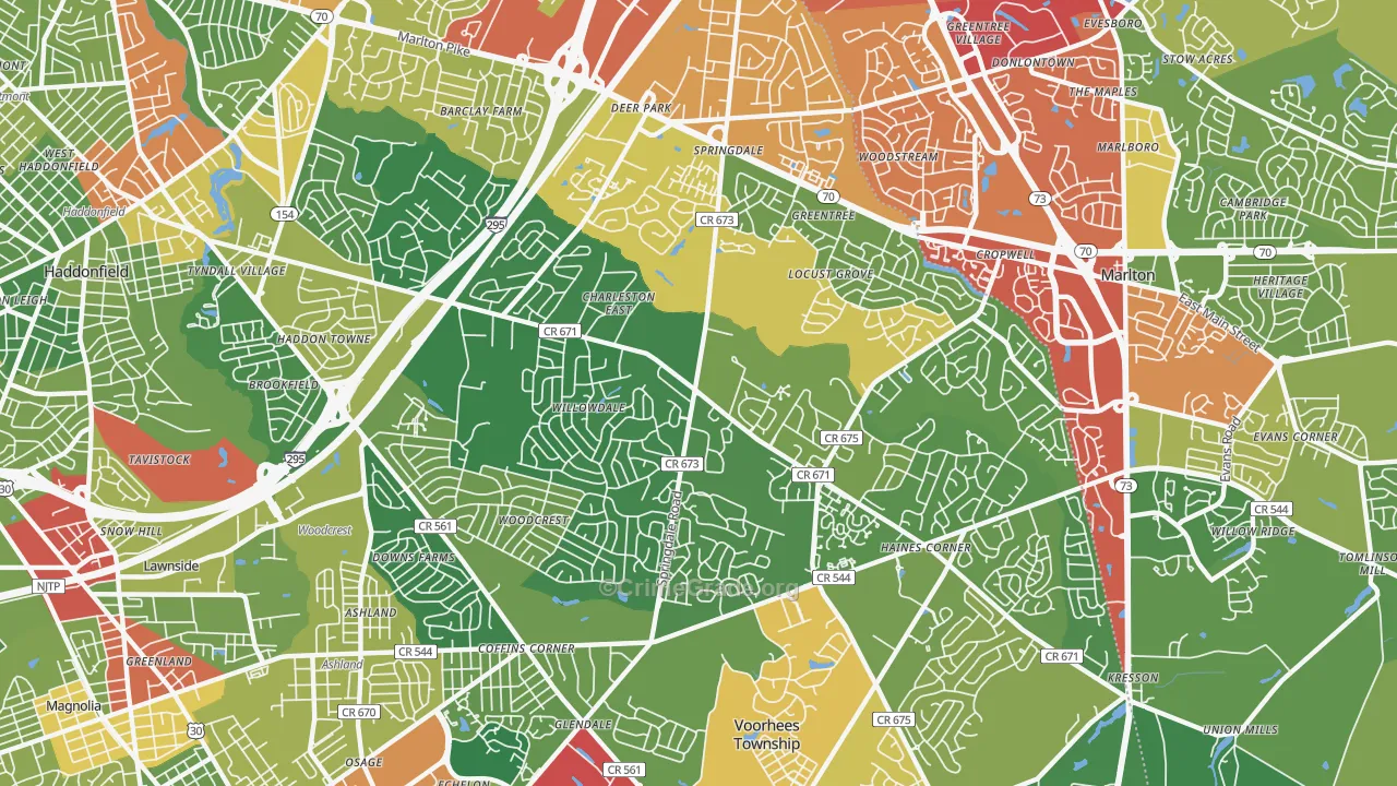 08003, NJ Map of Drug-Related Crime Rates