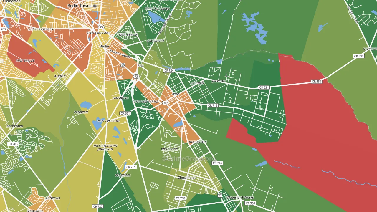 08004, NJ Map of Drug-Related Crime Rates