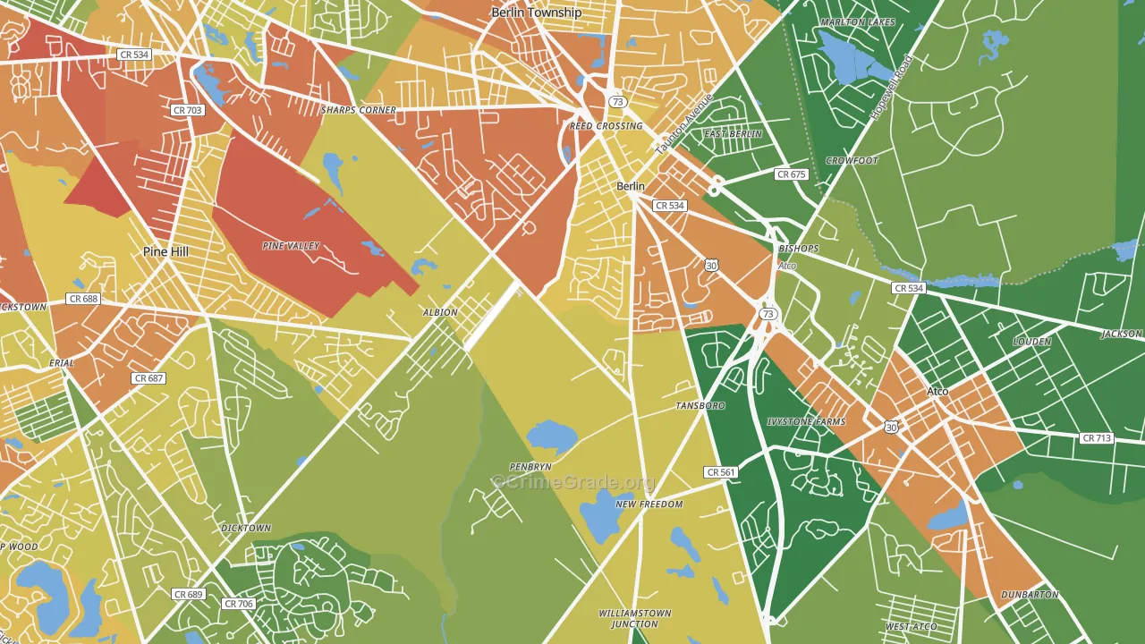 08009, NJ Map of Drug-Related Crime Rates