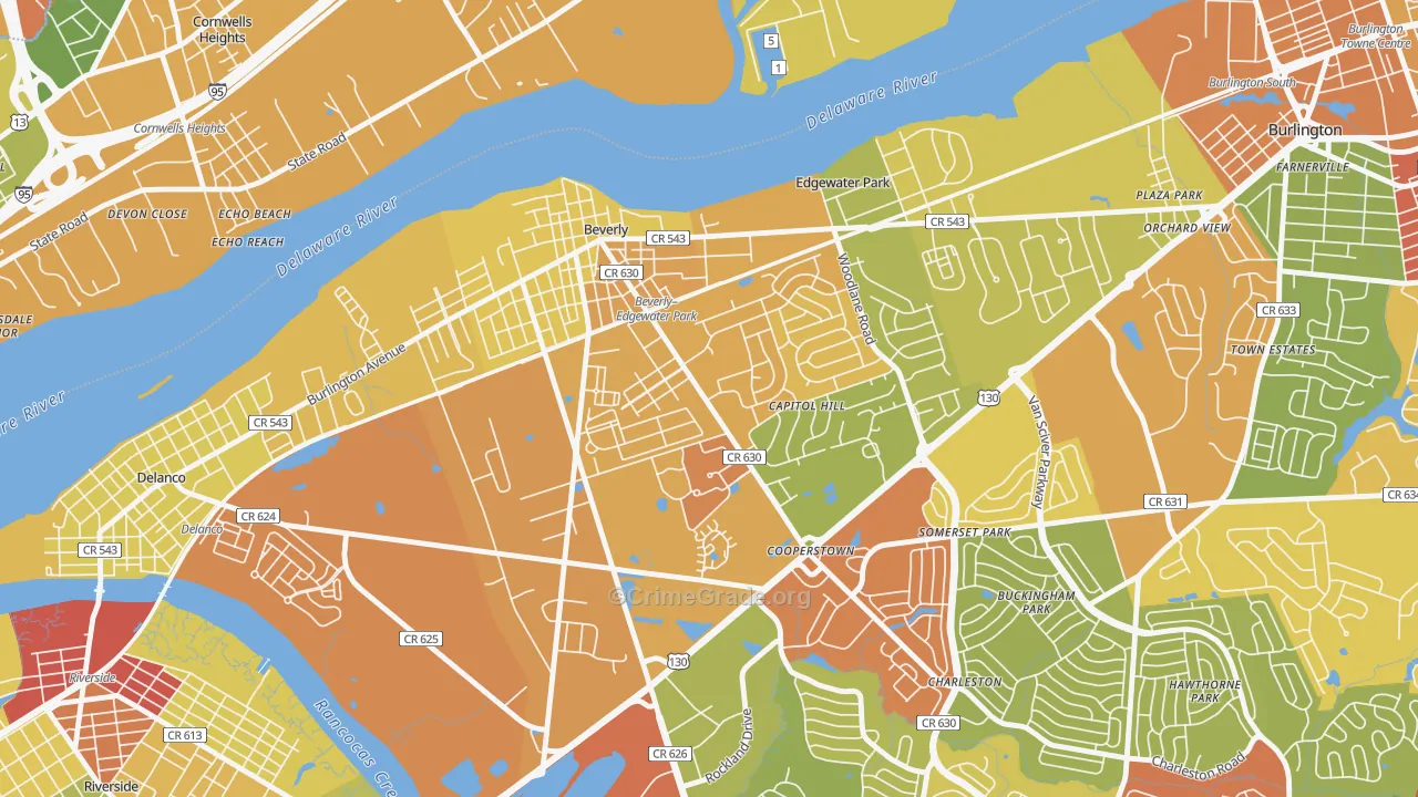 08010, NJ Map of Drug-Related Crime Rates