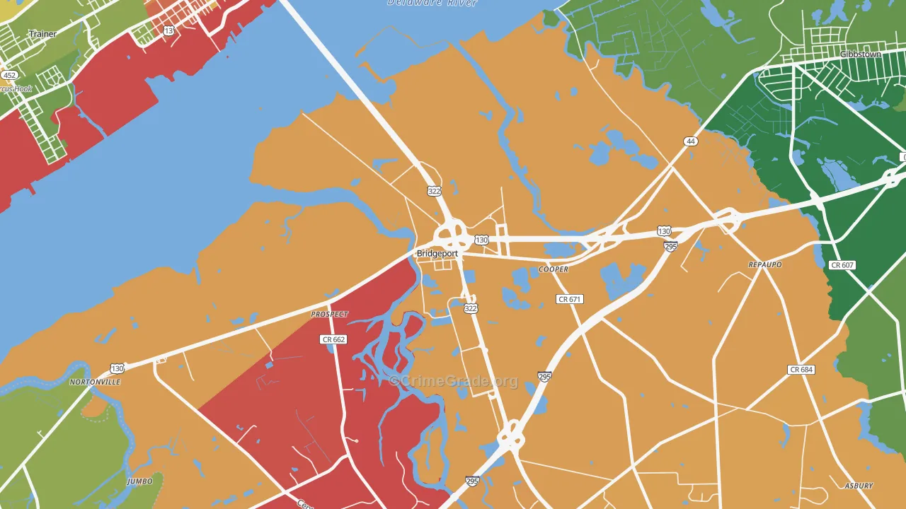 08014, NJ Map of Drug-Related Crime Rates