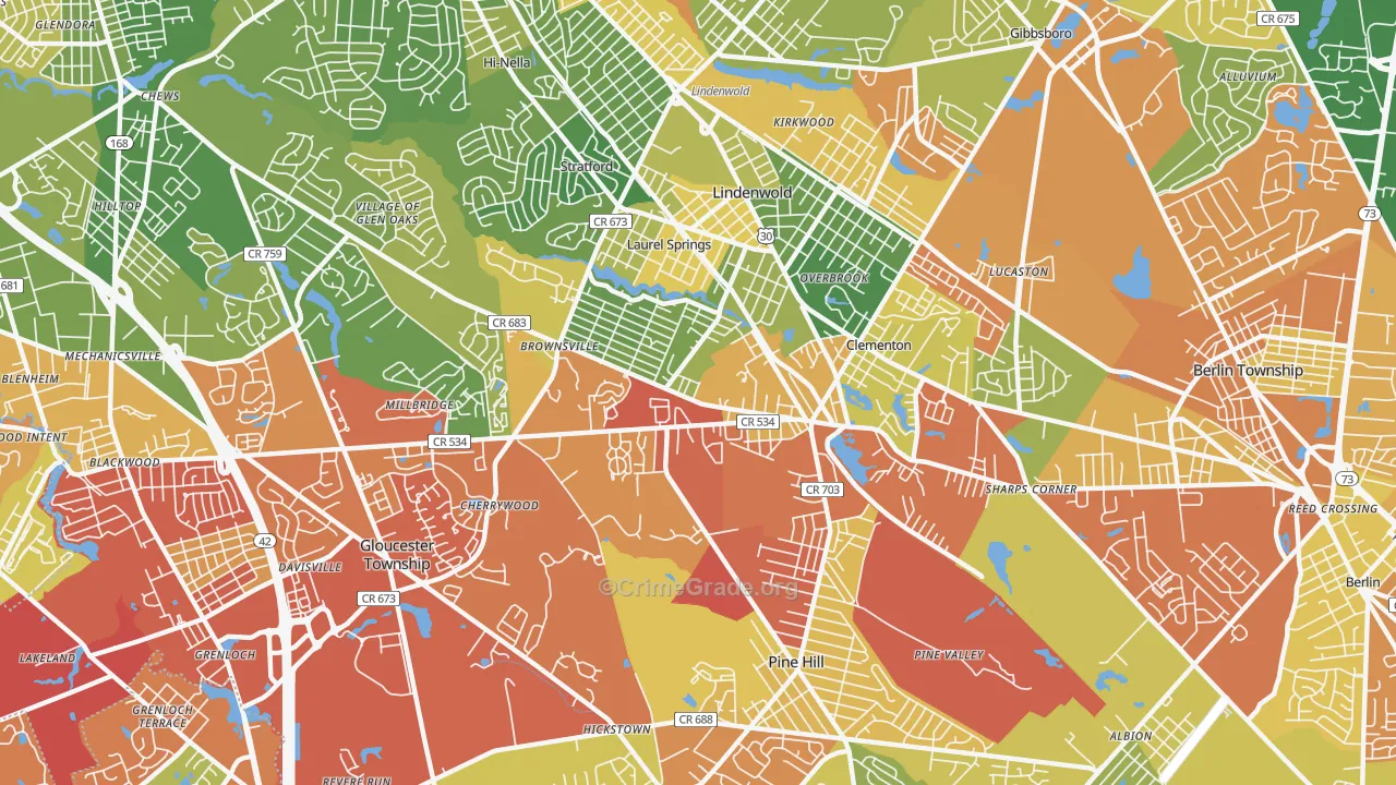 08021, NJ Map of Drug-Related Crime Rates