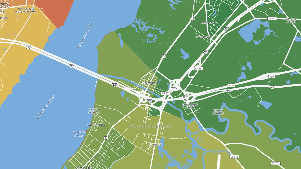 08023, NJ Map of Drug-Related Crime Rates