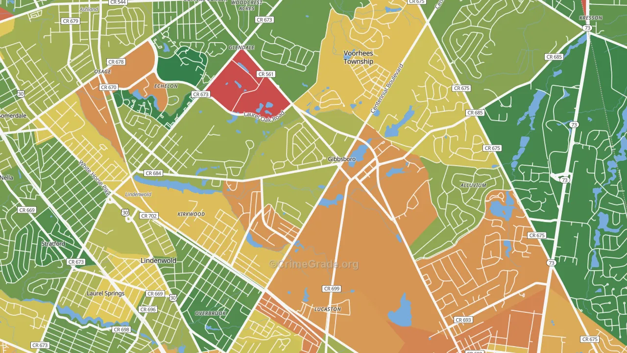 08026, NJ Map of Drug-Related Crime Rates
