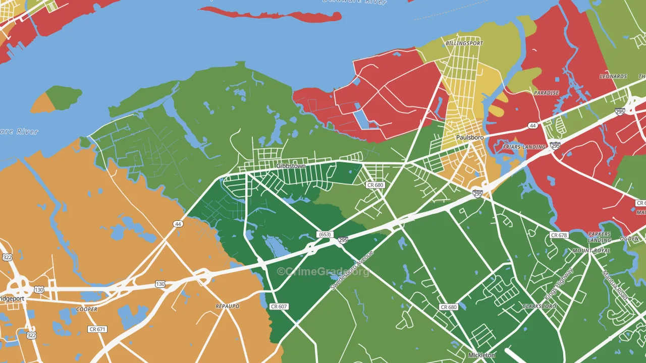 08027, NJ Map of Drug-Related Crime Rates