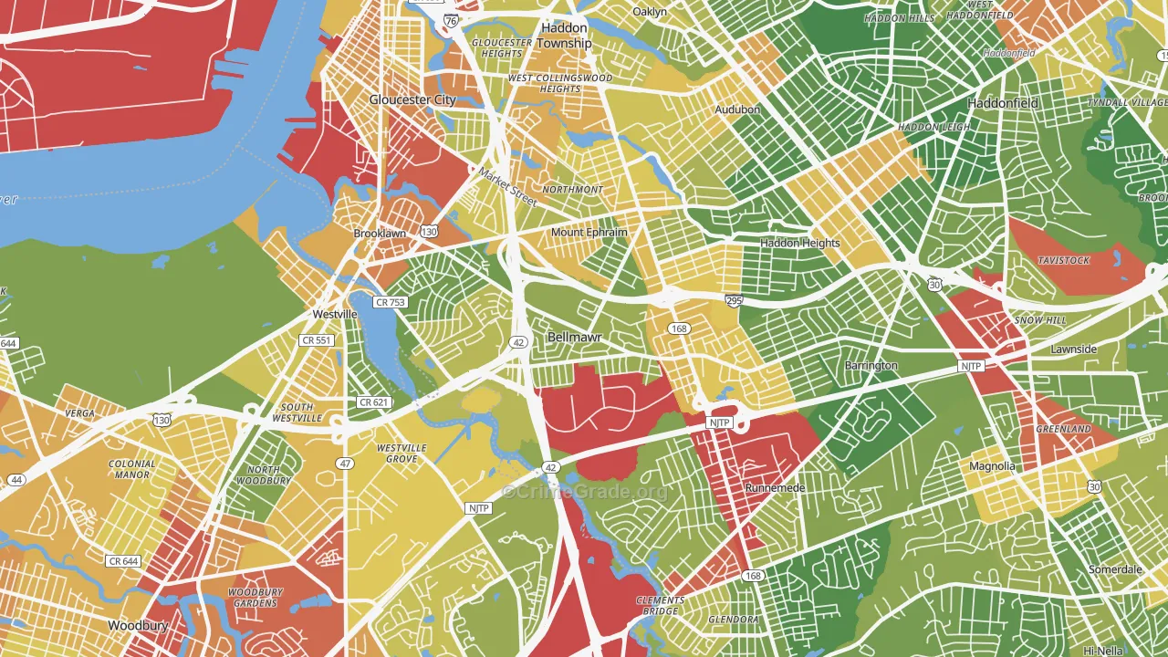 08031, NJ Map of Drug-Related Crime Rates