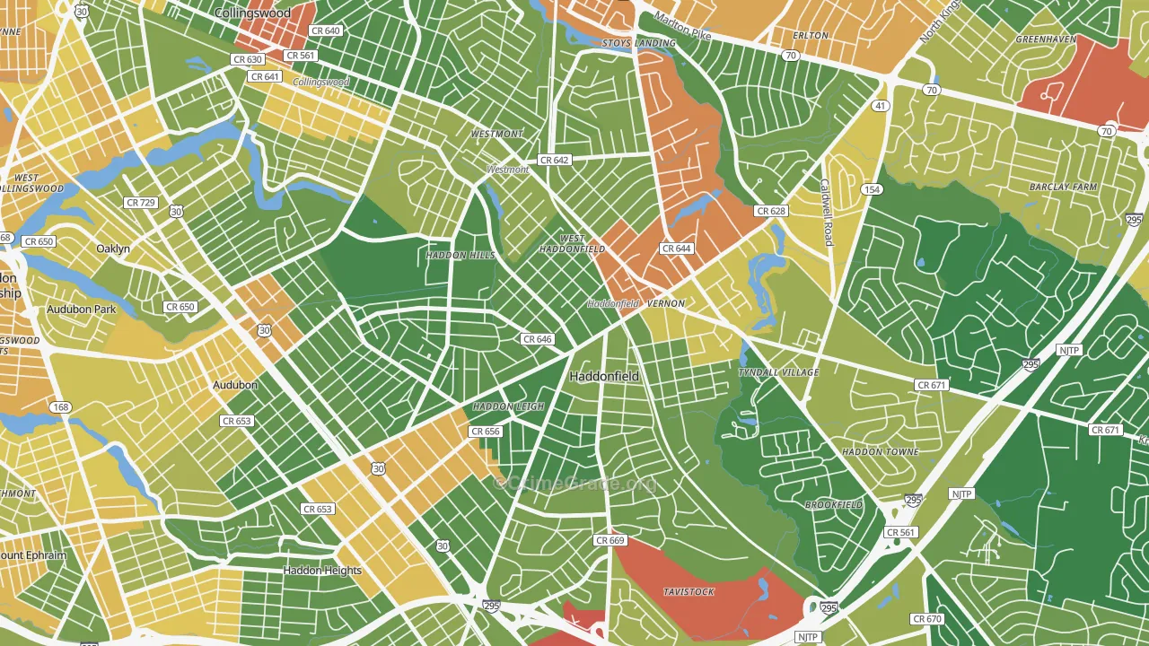 08033, NJ Map of Drug-Related Crime Rates