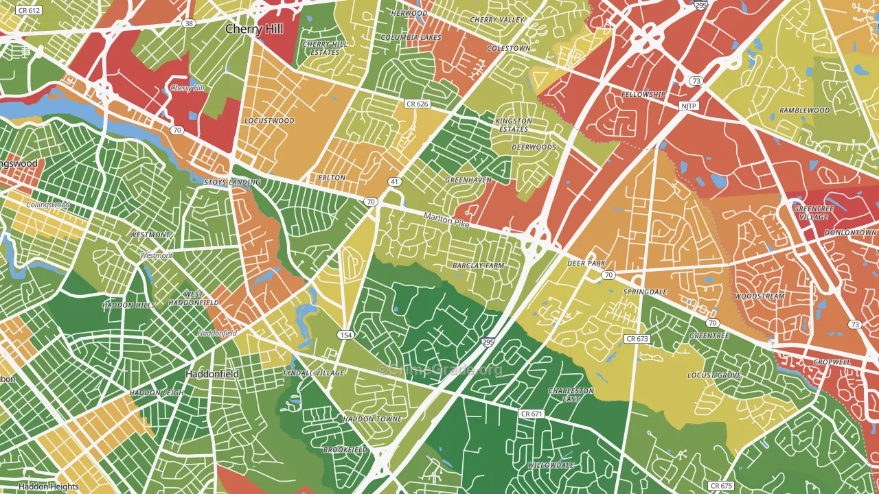 08034, NJ Map of Drug-Related Crime Rates