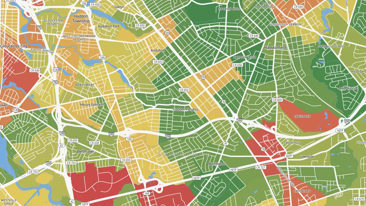 08035, NJ Map of Drug-Related Crime Rates