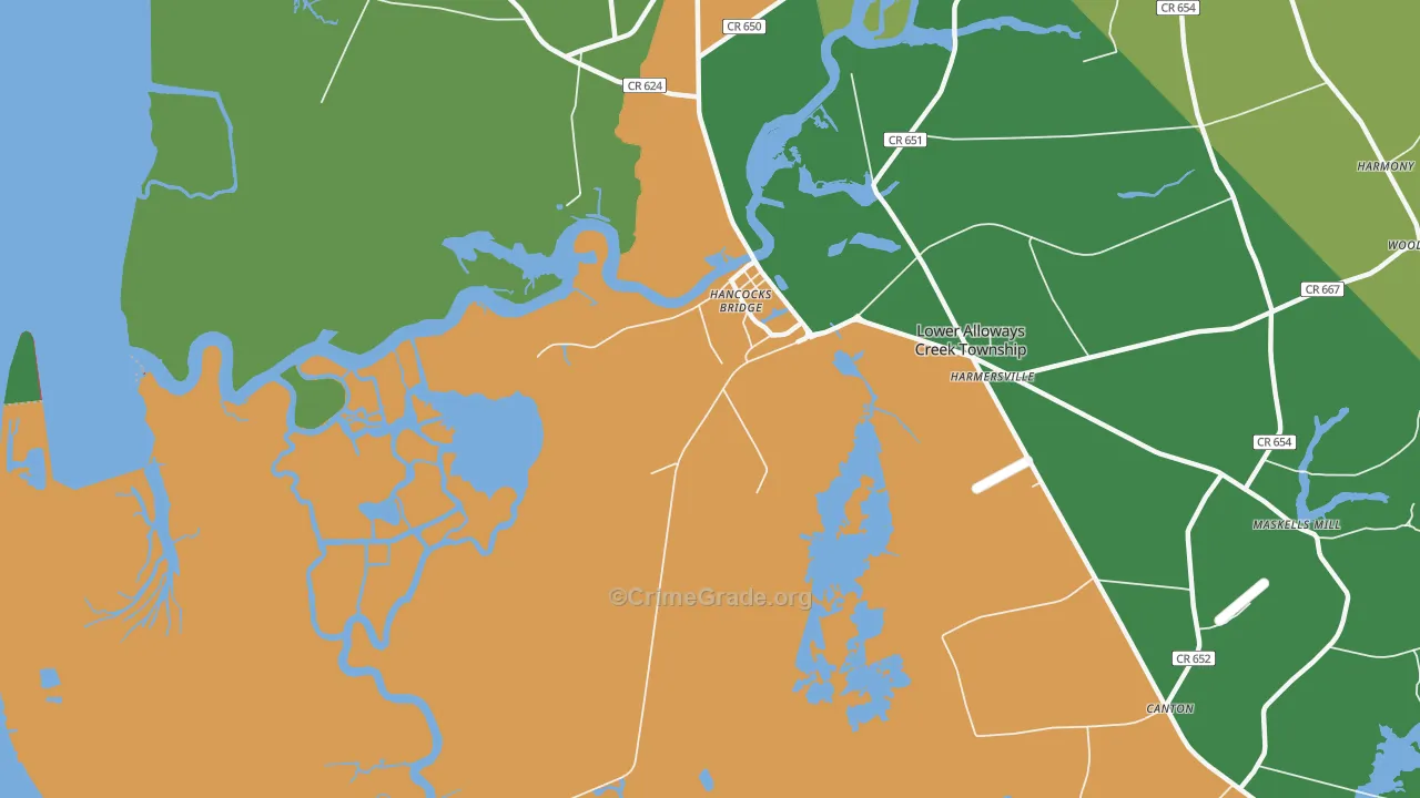 08038, NJ Map of Drug-Related Crime Rates