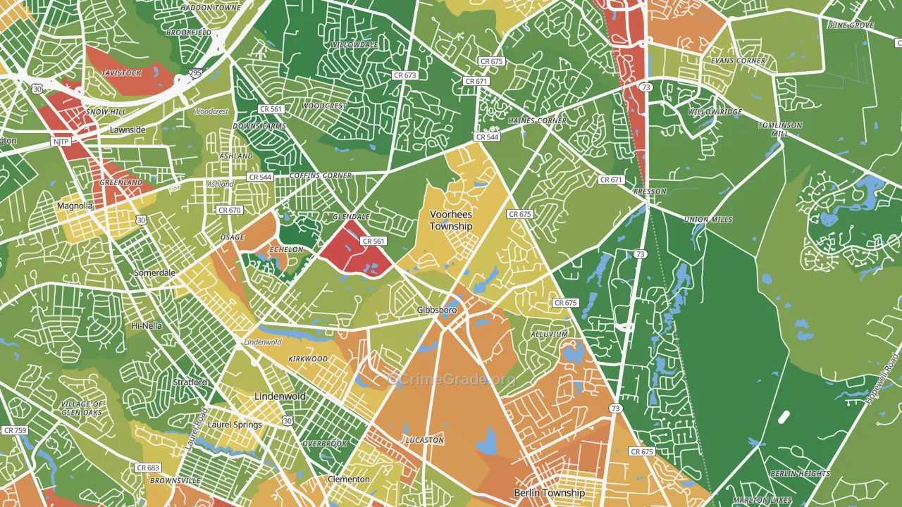 08043, NJ Map of Drug-Related Crime Rates