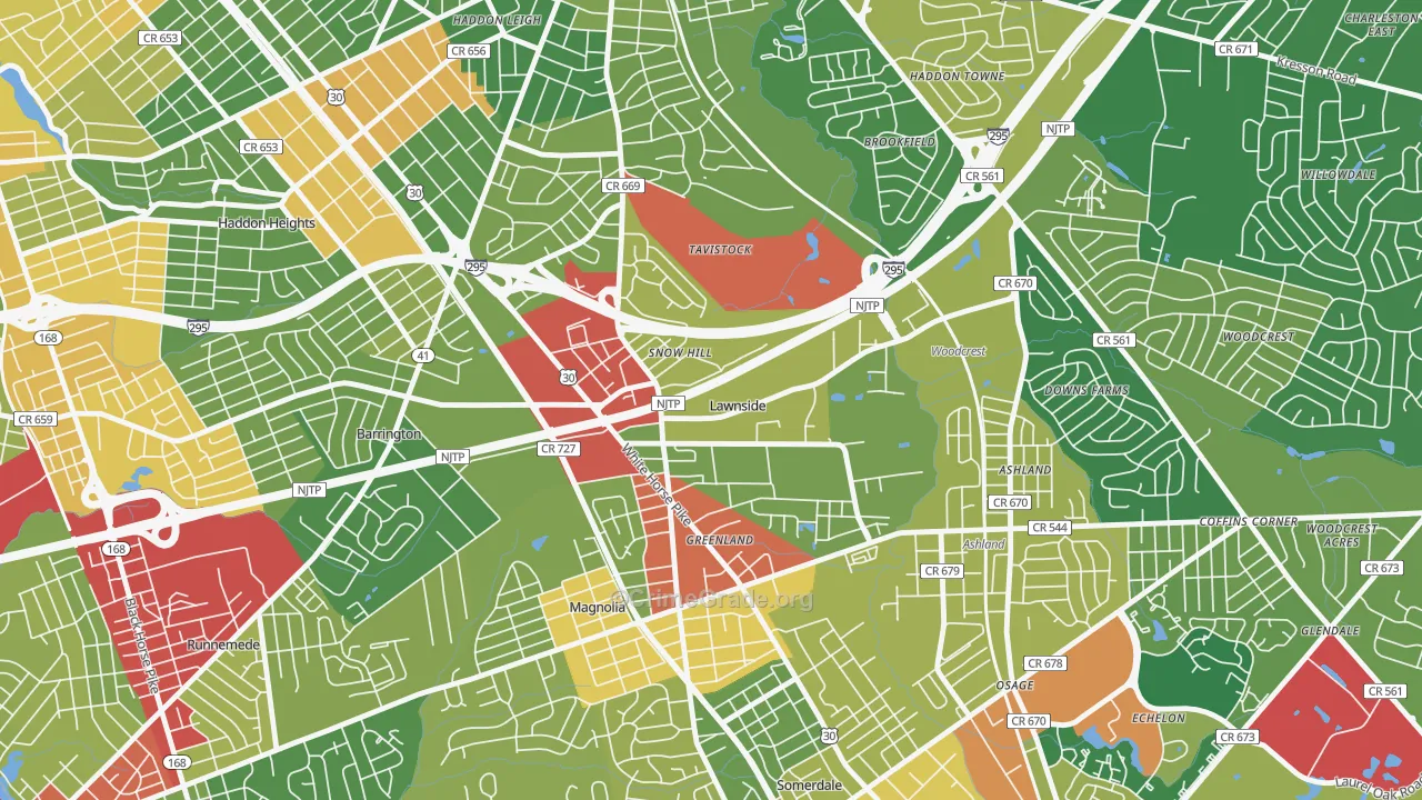 08045, NJ Map of Drug-Related Crime Rates