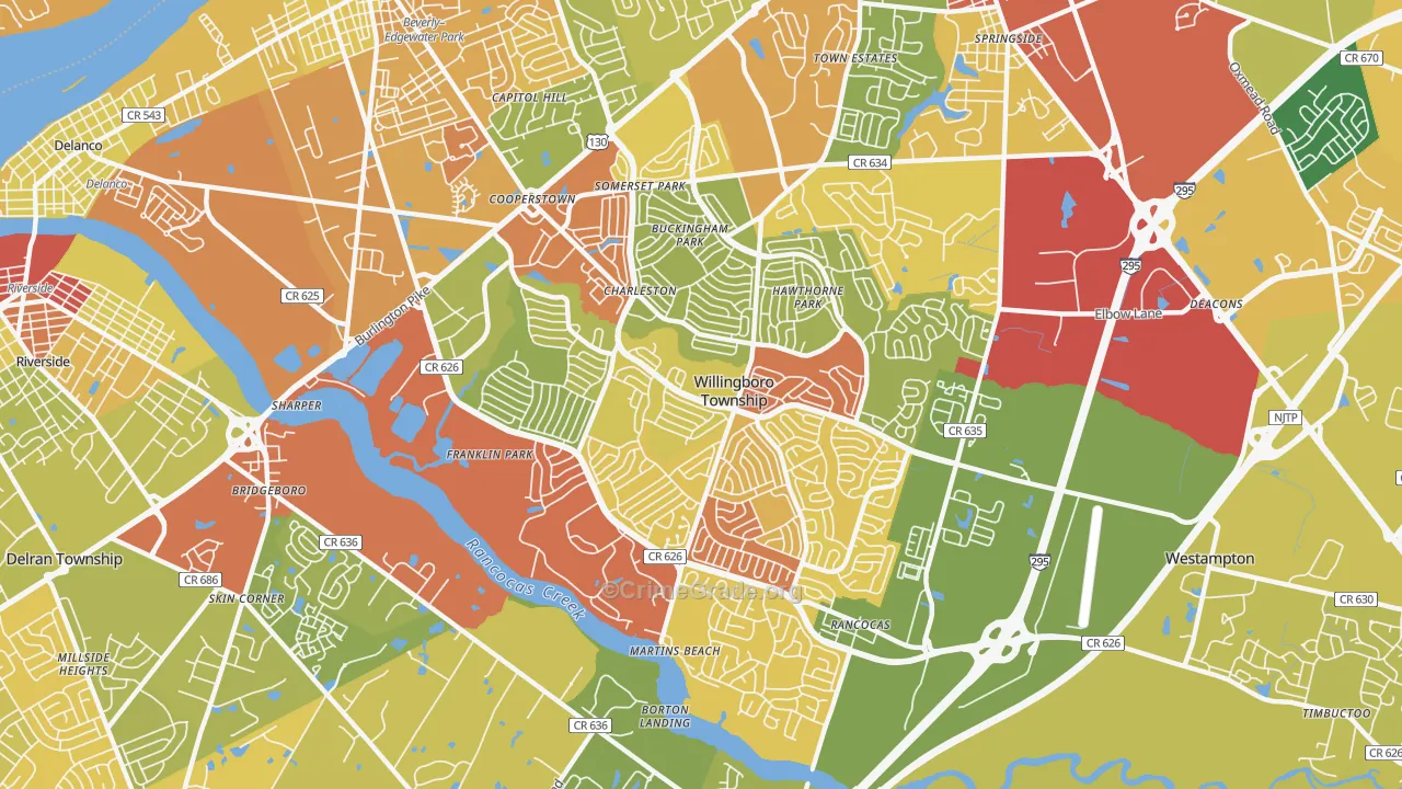 08046, NJ Map of Drug-Related Crime Rates