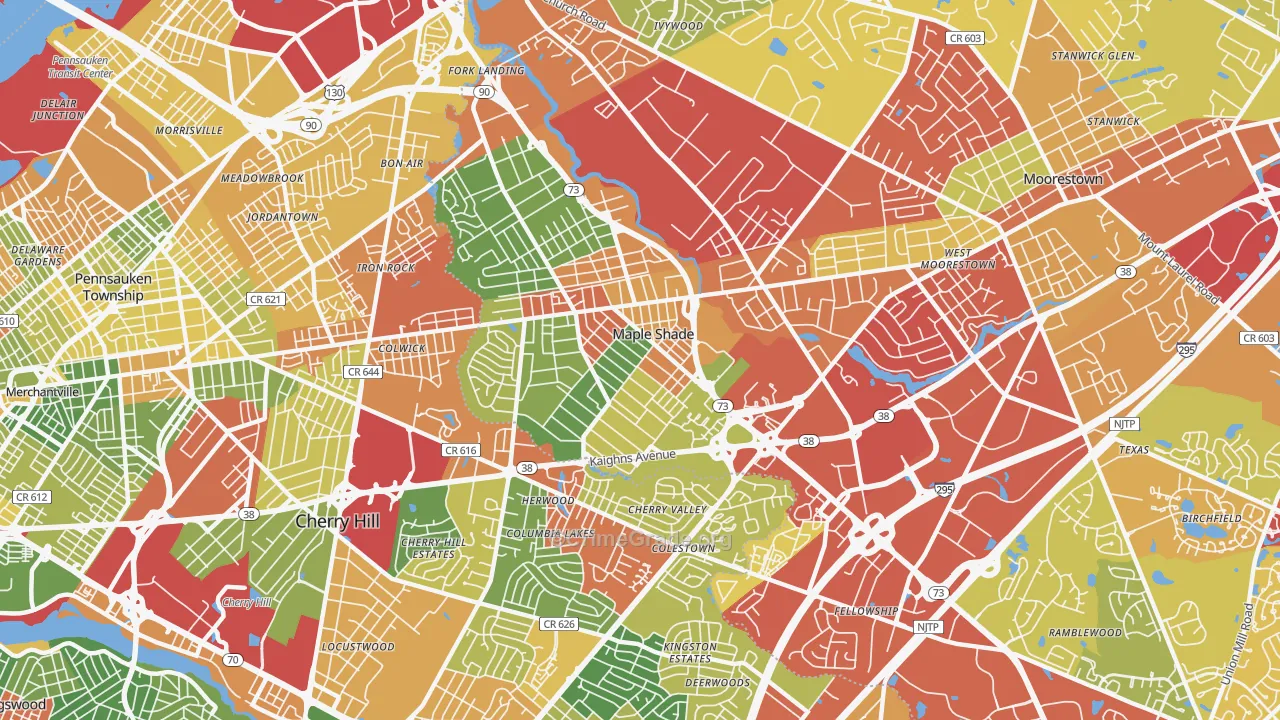 08052, NJ Map of Drug-Related Crime Rates