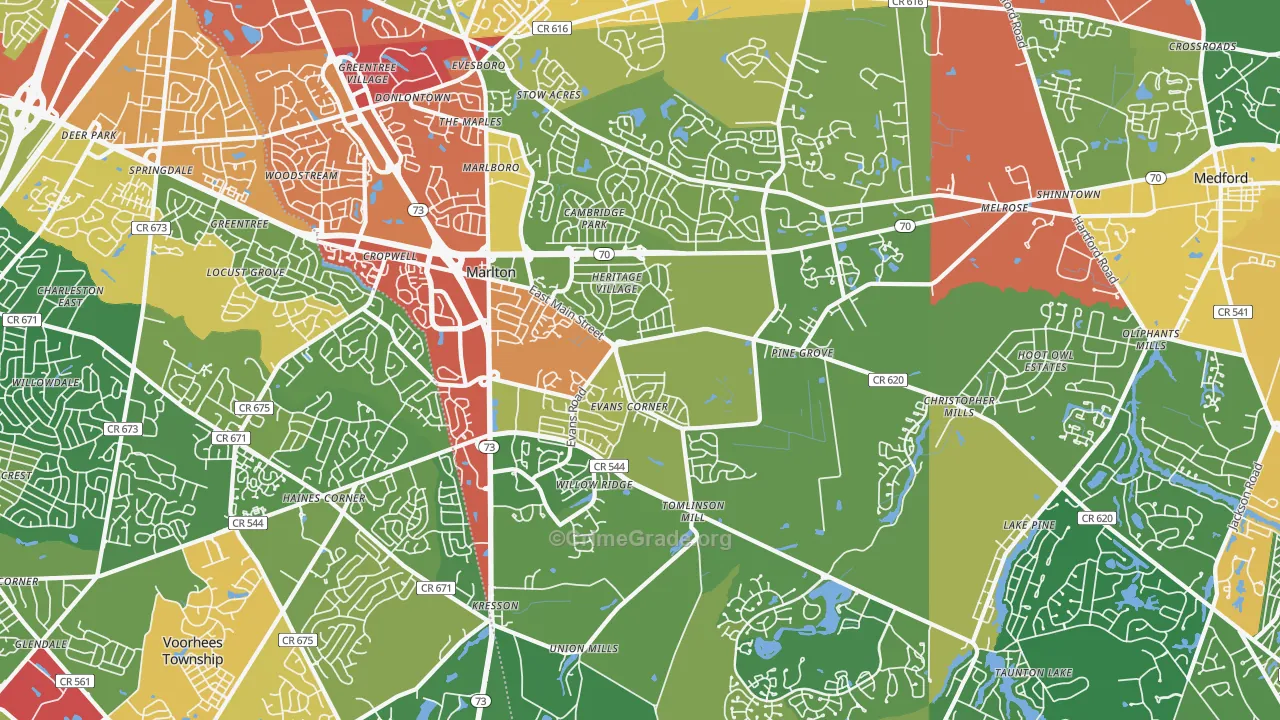 08053, NJ Map of Drug-Related Crime Rates