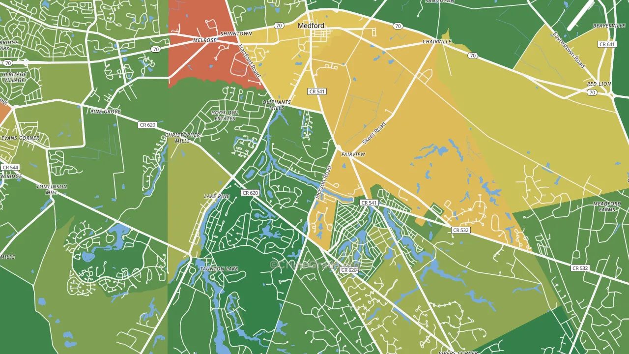 08055, NJ Map of Drug-Related Crime Rates