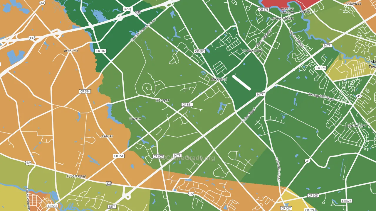 08056, NJ Map of Drug-Related Crime Rates