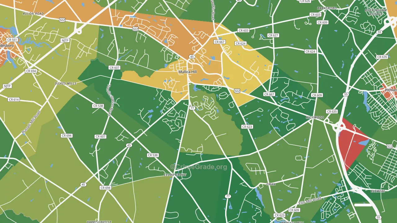08062, NJ Map of Drug-Related Crime Rates