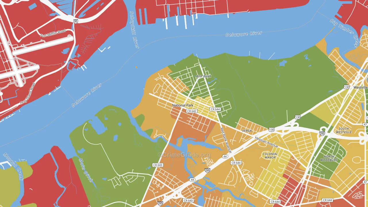 08063, NJ Map of Drug-Related Crime Rates