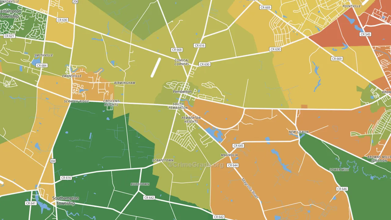 08068, NJ Map of Drug-Related Crime Rates