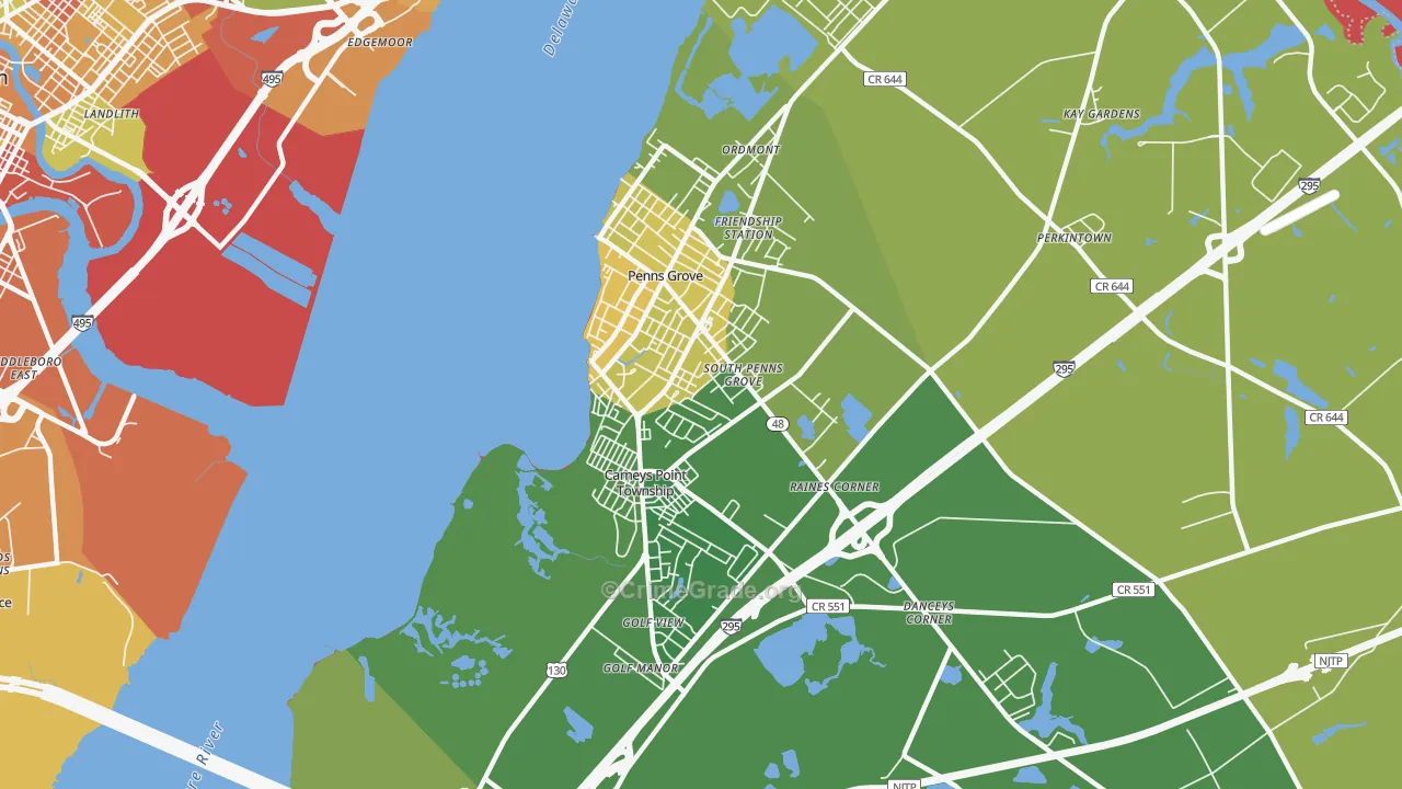08069, NJ Map of Drug-Related Crime Rates
