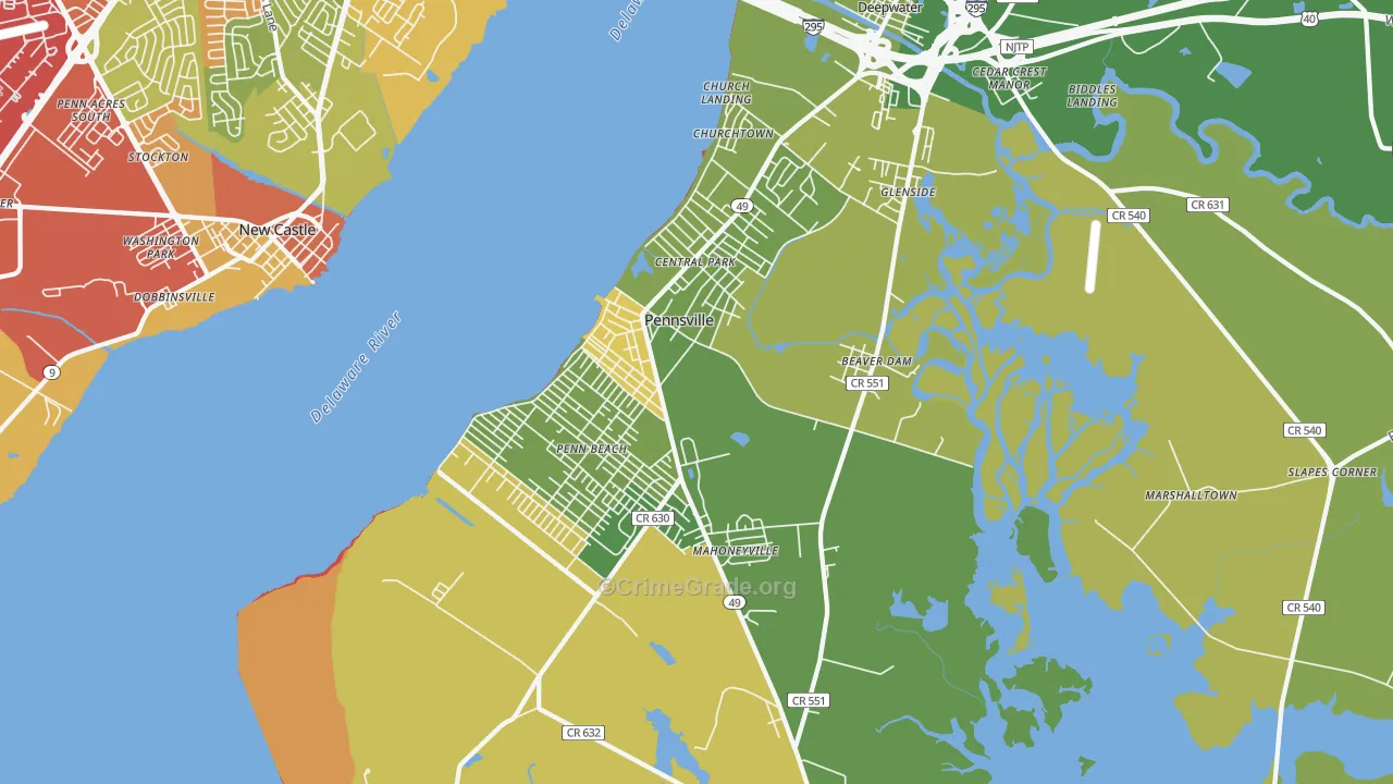 08070, NJ Map of Drug-Related Crime Rates