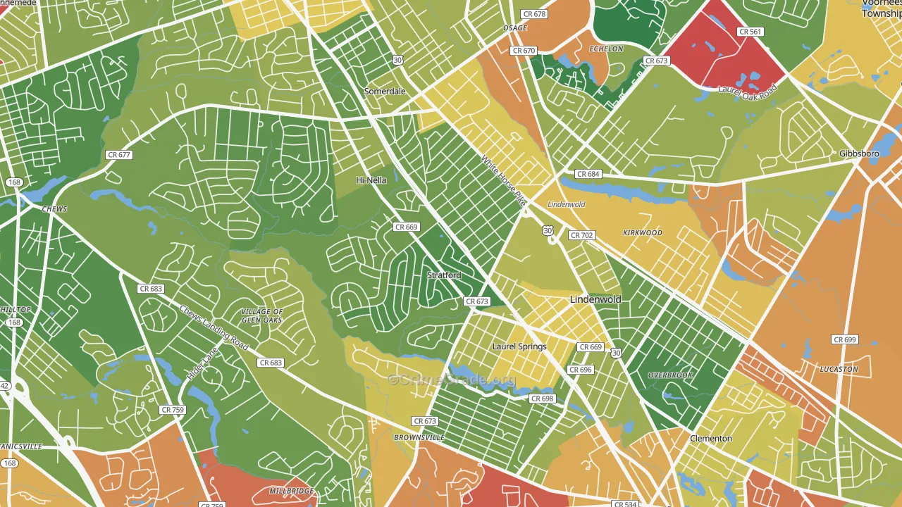 08084, NJ Map of Drug-Related Crime Rates