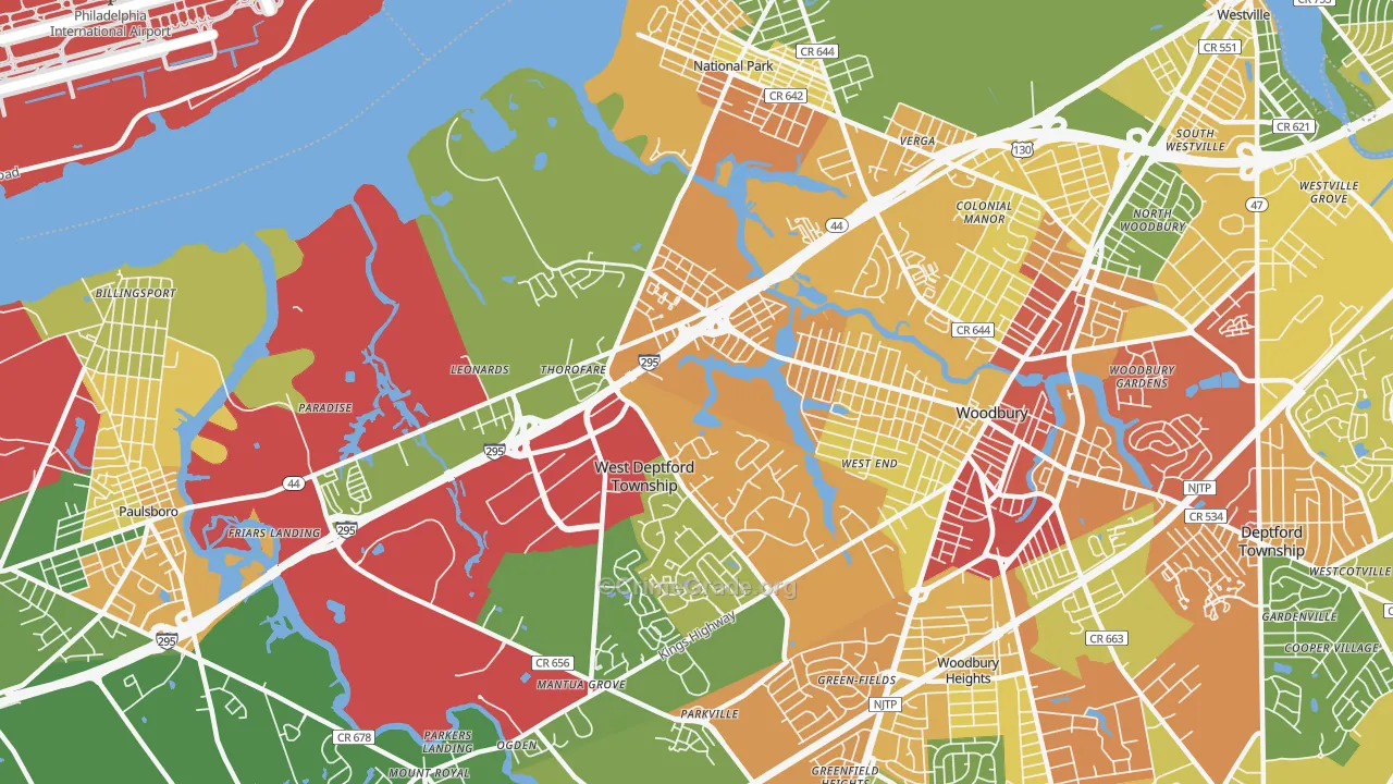 08086, NJ Map of Drug-Related Crime Rates