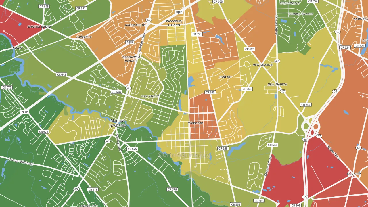 08090, NJ Map of Drug-Related Crime Rates