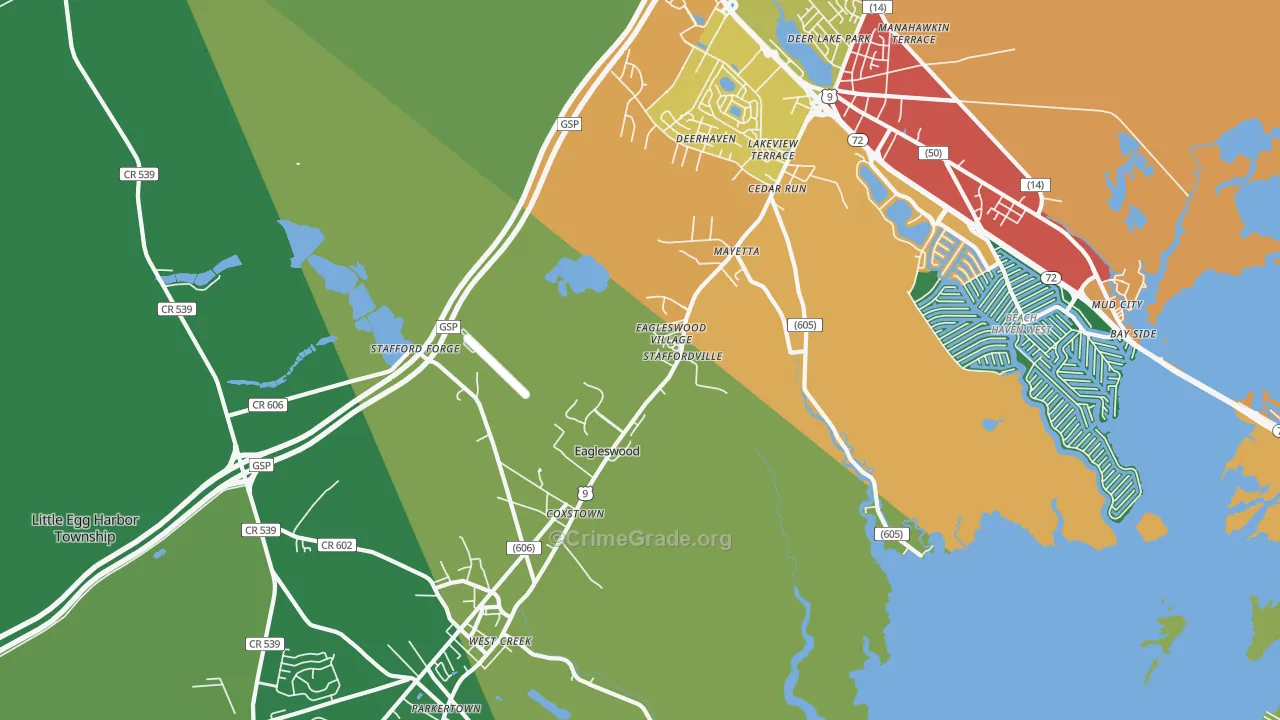 08092, NJ Map of Drug-Related Crime Rates
