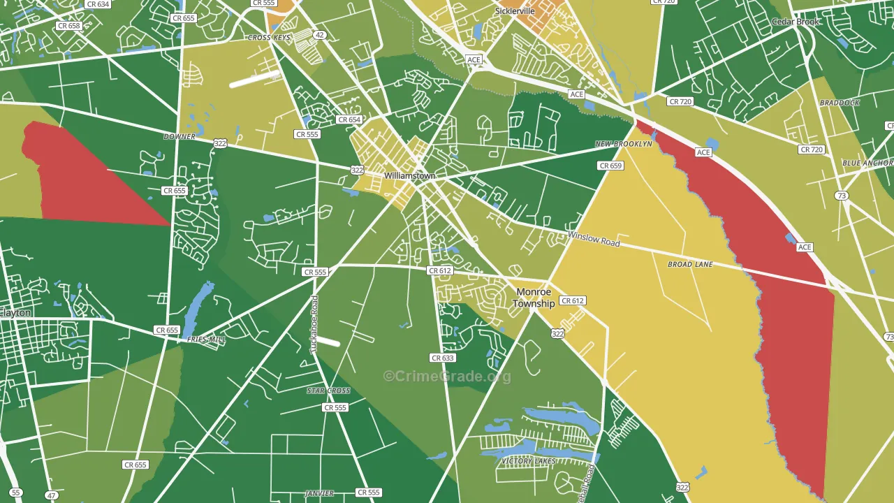 08094, NJ Map of Drug-Related Crime Rates