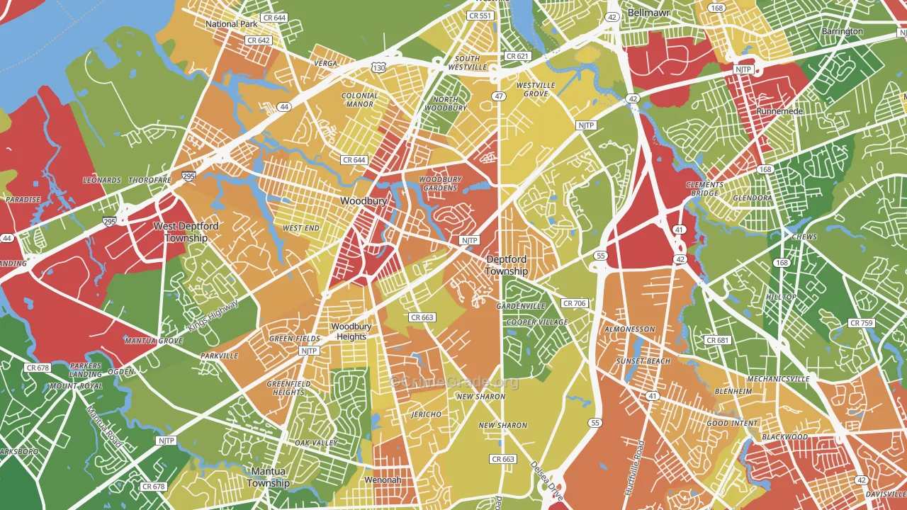 08096, NJ Map of Drug-Related Crime Rates