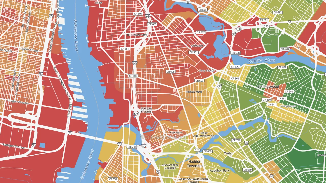 08104, NJ Map of Drug-Related Crime Rates