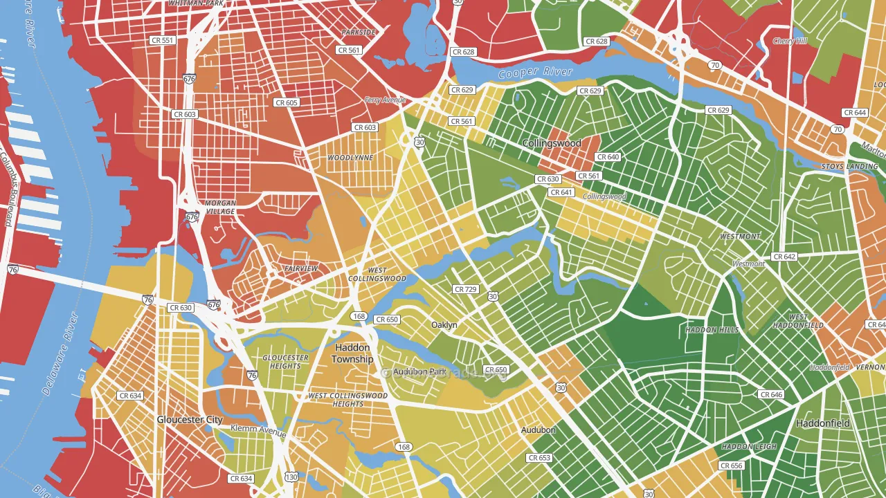 08107, NJ Map of Drug-Related Crime Rates