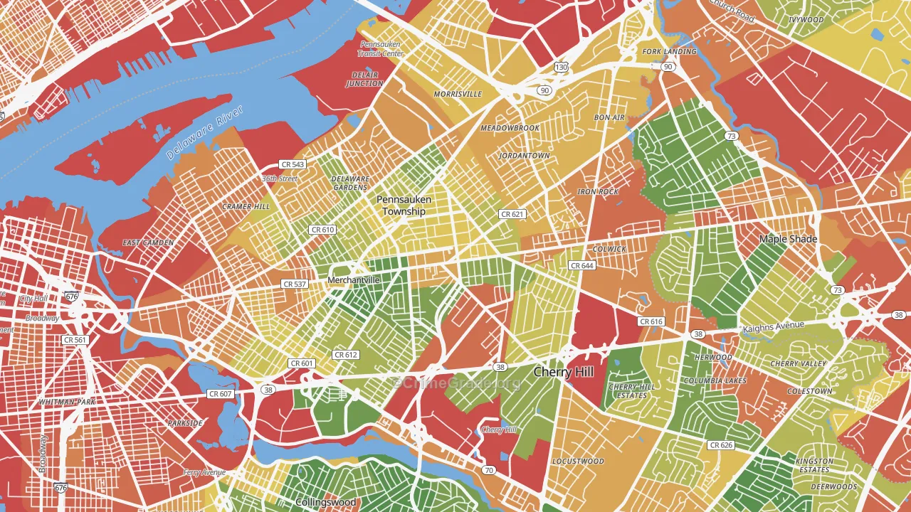 08109, NJ Map of Drug-Related Crime Rates