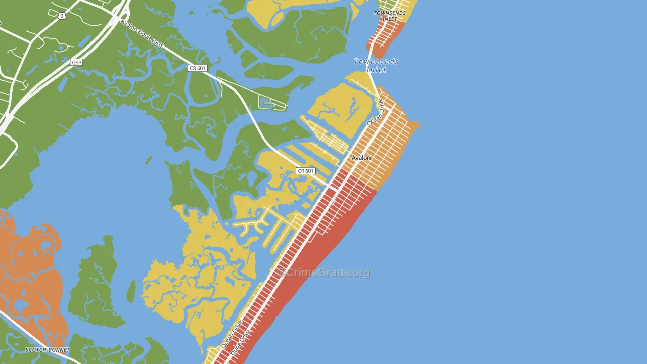 08202, NJ Map of Drug-Related Crime Rates