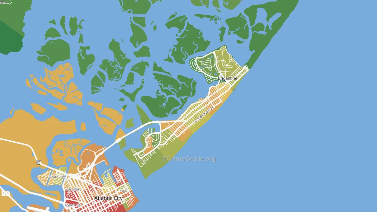 08203, NJ Map of Drug-Related Crime Rates